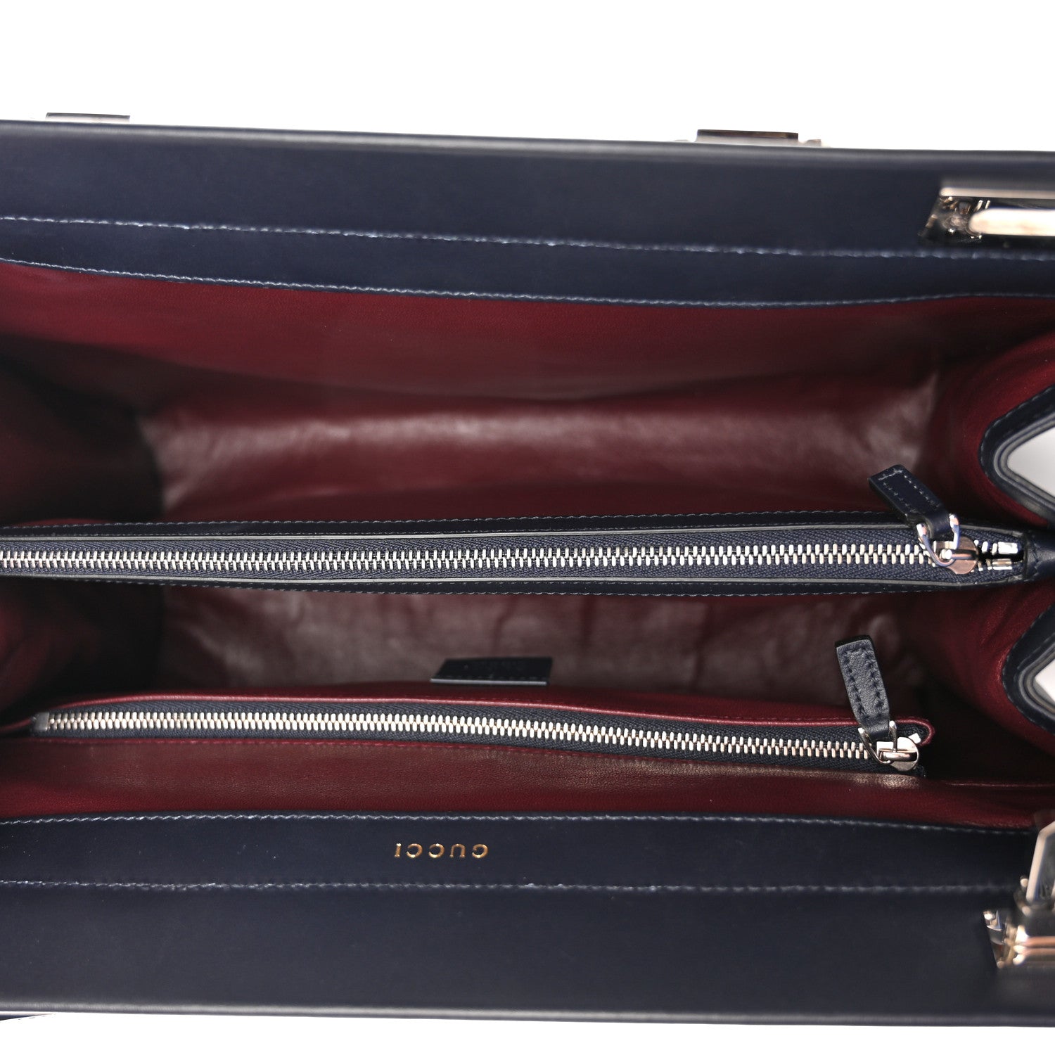 Gucci Smooth Calfskin Medium Zumi Top Handle Bag Blue Romantic Cerise Butter Multicolor 5 of 18