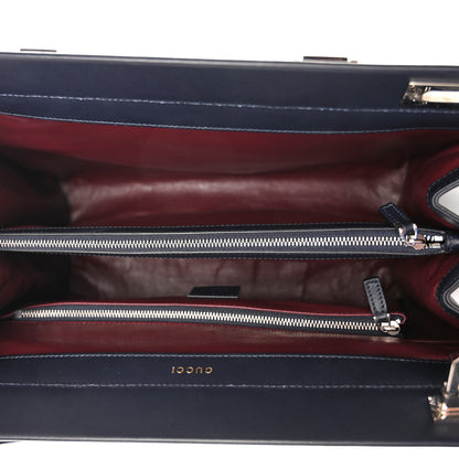 Gucci Smooth Calfskin Medium Zumi Top Handle Bag Blue Romantic Cerise Butter Multicolor 5 of 18