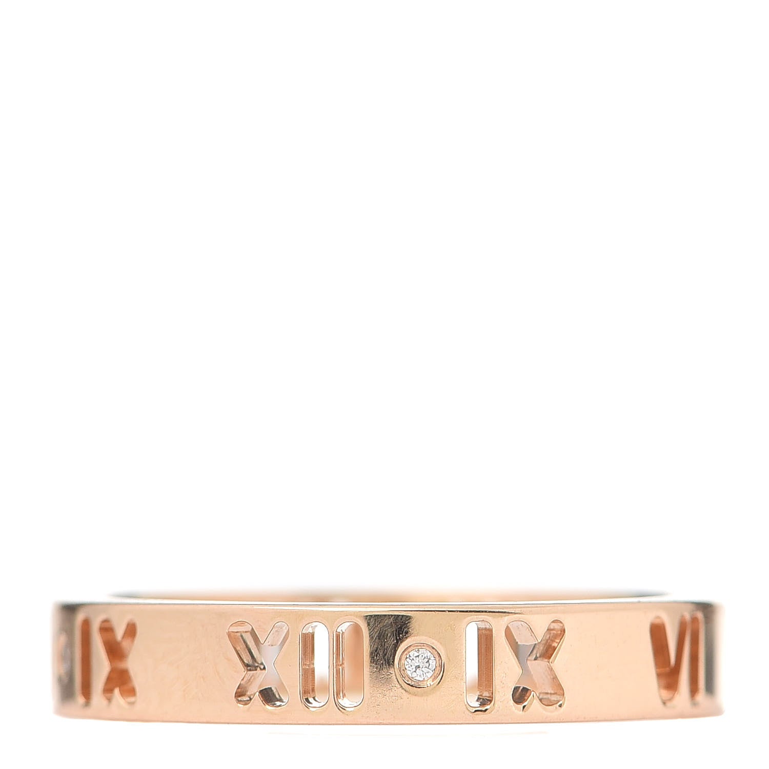 Tiffany 18K Rose Gold Diamond Atlas Pierced Ring 56 7.5 5 of 5