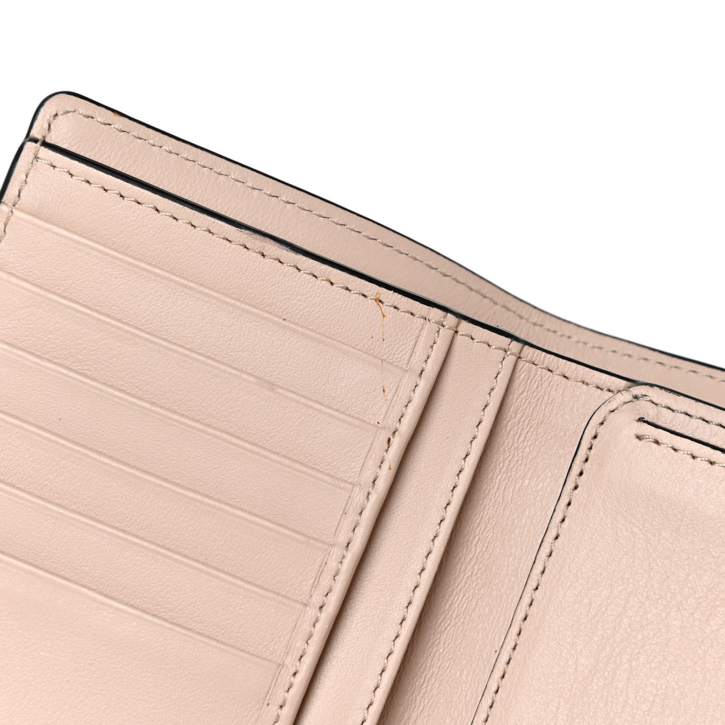 Calfskin Alphabet Compact Wallet Blush Nude