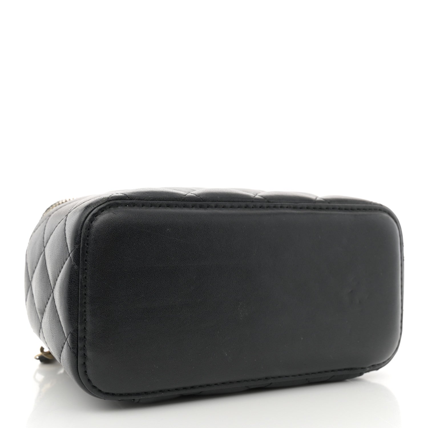 Chanel Lambskin Quilted Pearl Crush Small Vanity Case With Chain Black 4 of 11