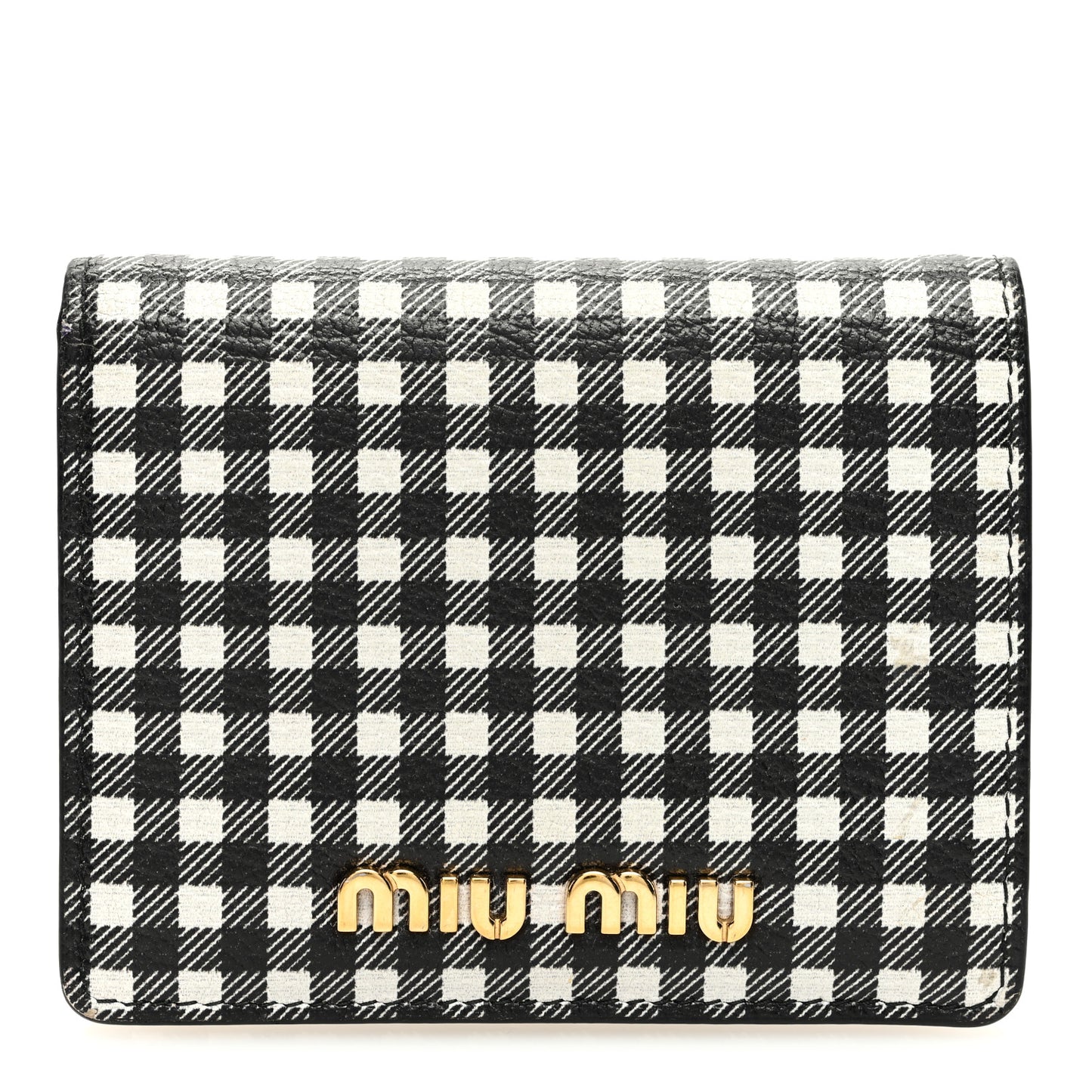 Goatskin Madras Wallet Black White