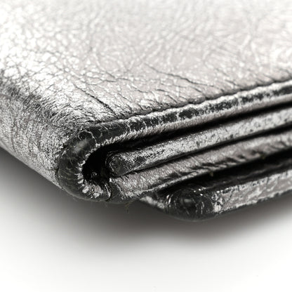 Saint Laurent Metallic Goatskin Belle de Jour French Wallet Silver 9 of 10