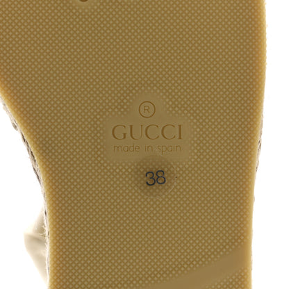 Gucci Canvas Damita GG Eyelet Espadrille Wedge Sandals 38 Ivory 8 of 11