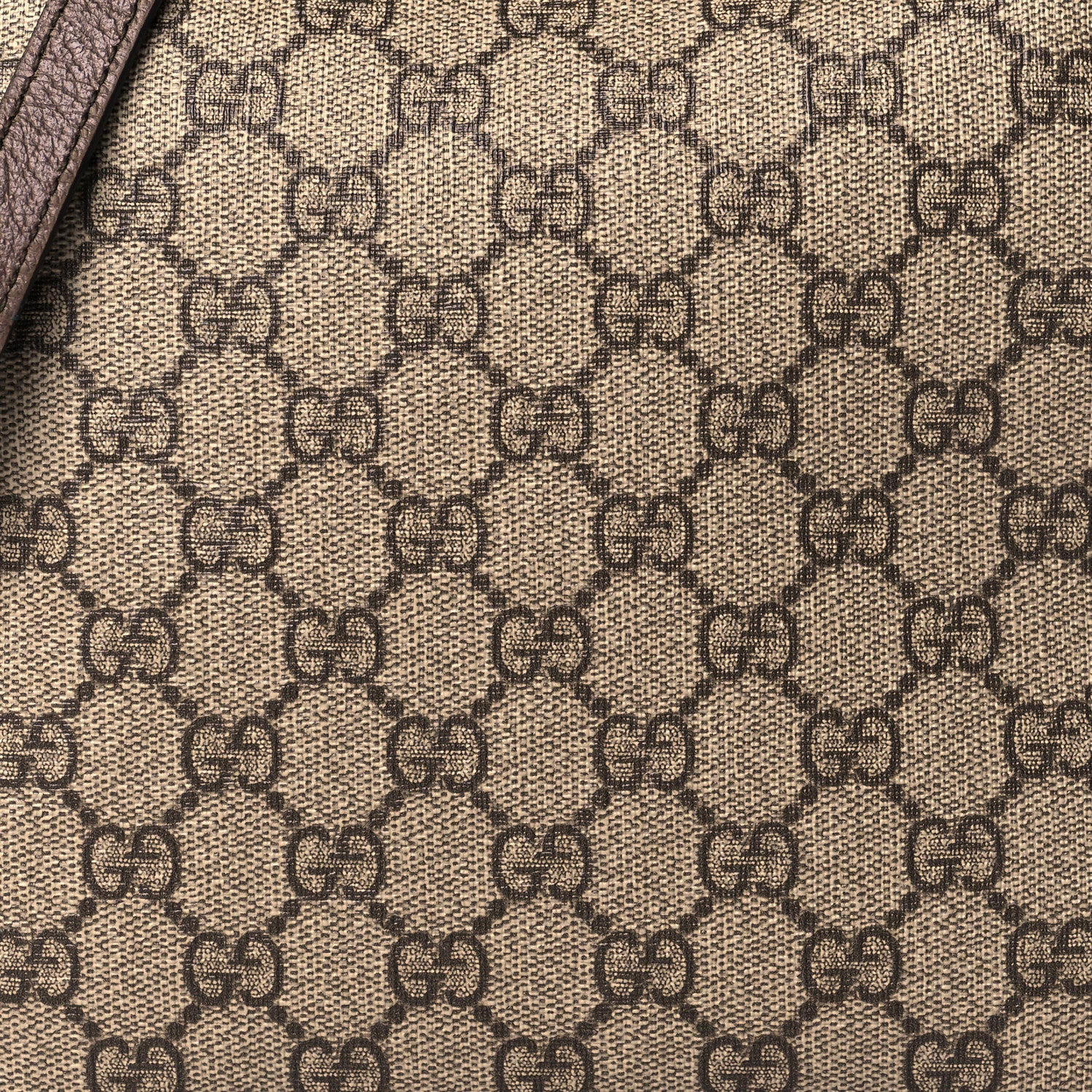 Gucci GG Supreme Monogram Textured Calfskin Square Messenger Bag Beige Ebony New Acero 7 of 12