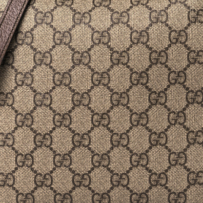 Gucci GG Supreme Monogram Textured Calfskin Square Messenger Bag Beige Ebony New Acero 7 of 12