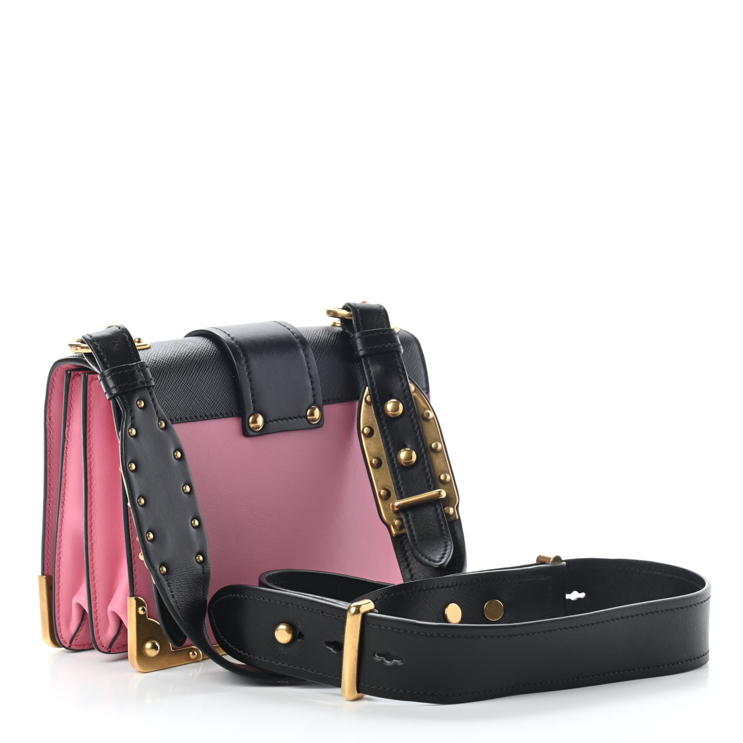 Prada City Calf Saffiano Cahier Bag Fuxia Black 2 of 7