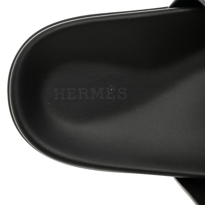 Hermes Calfskin Womens Chypre Sandals 38 Black 6 of 9