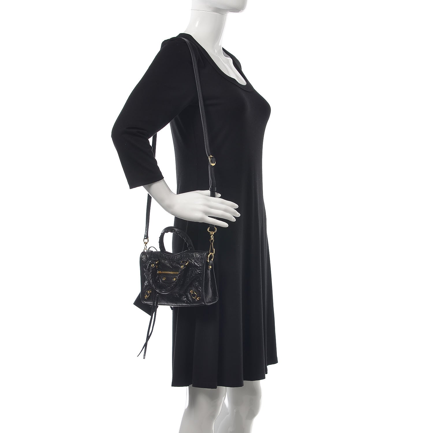Balenciaga Agneau Classic Gold Hardware Nano City Black 2 of 8