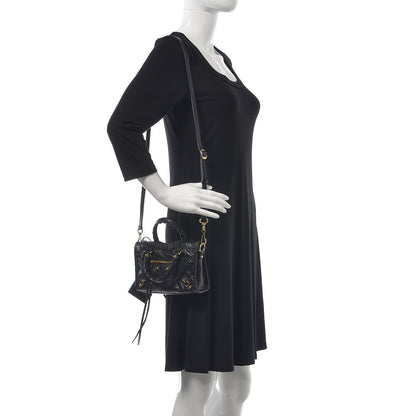 Balenciaga Agneau Classic Gold Hardware Nano City Black 2 of 8