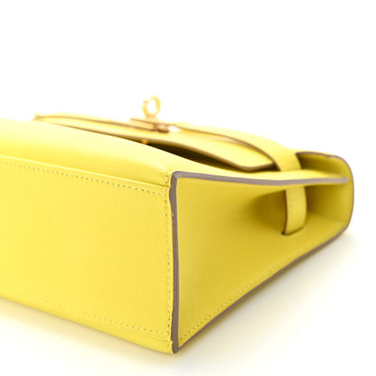 Hermes Swift Kelly Pochette Clutch Lime 10 of 10