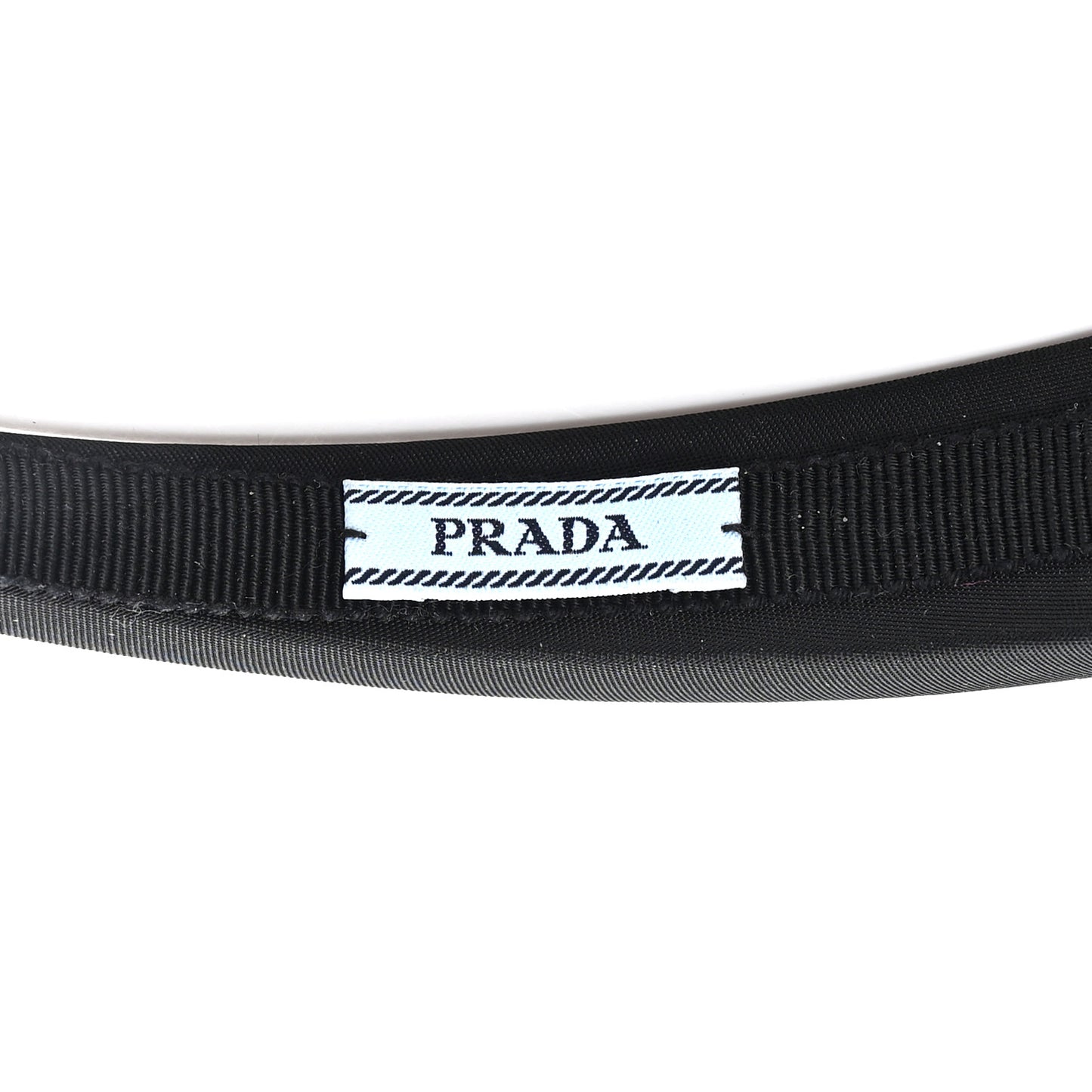 Re-Nylon Metal Triangle Logo Headband Black