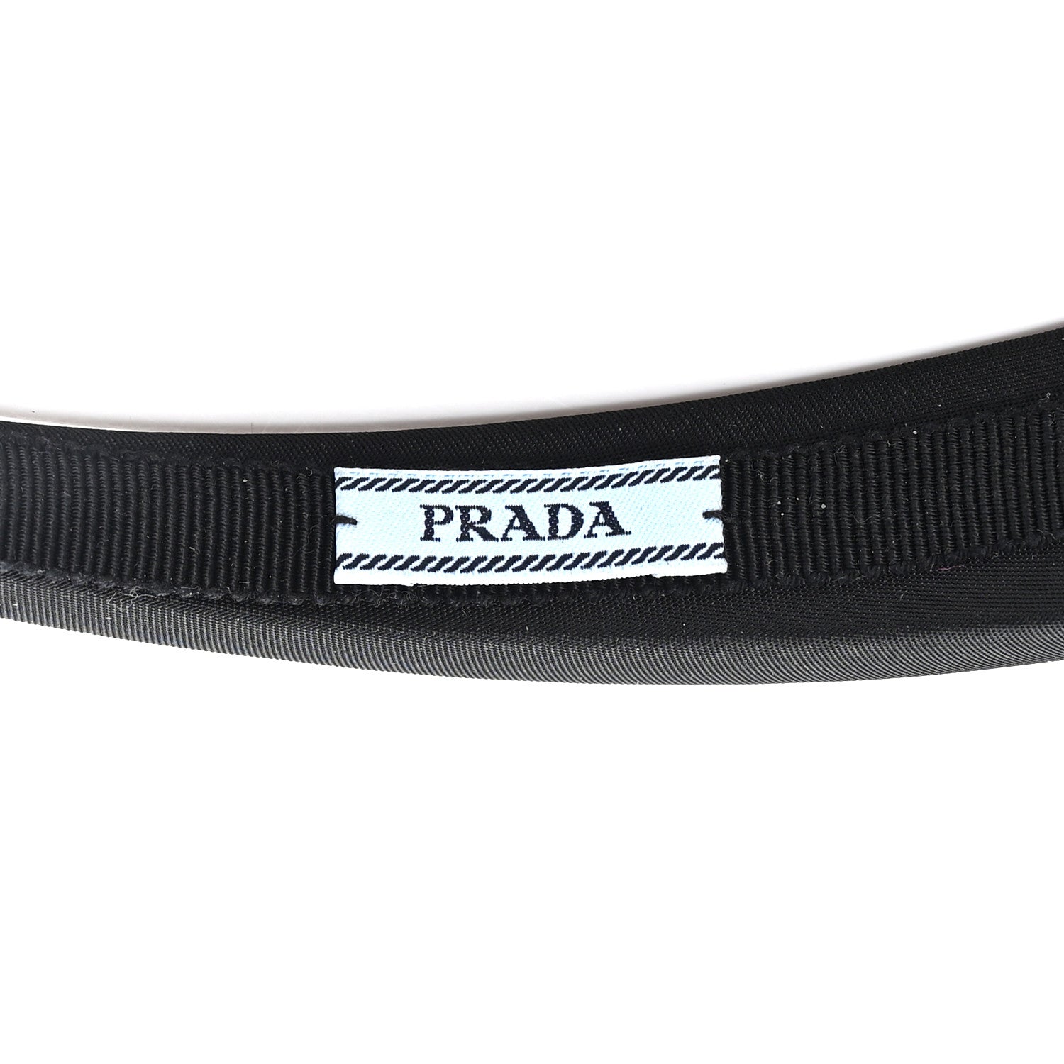 Prada Re-Nylon Metal Triangle Logo Headband Black 6 of 6