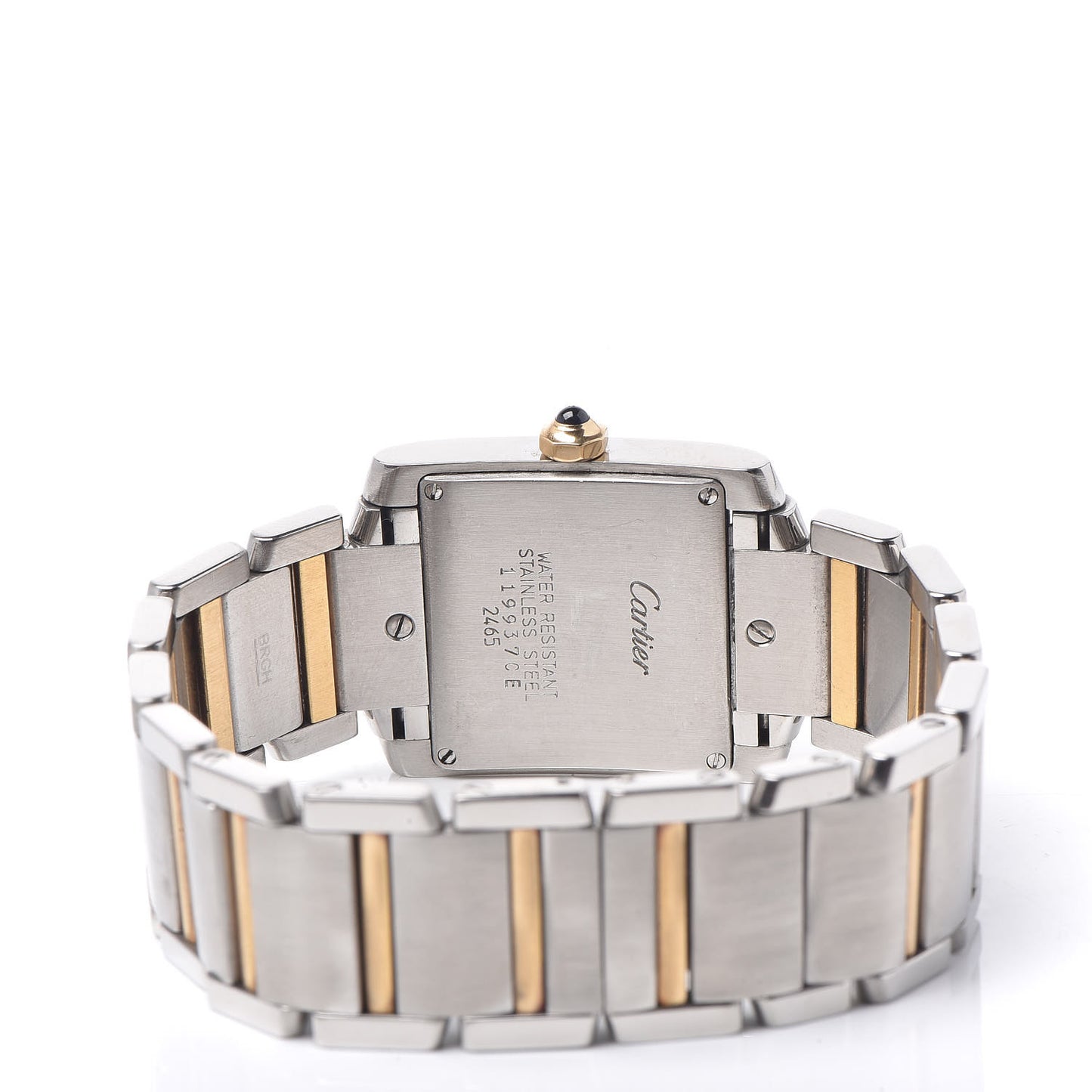 Stainless Steel 18K Yellow Gold 25mm Tank Francaise Quartz Watch