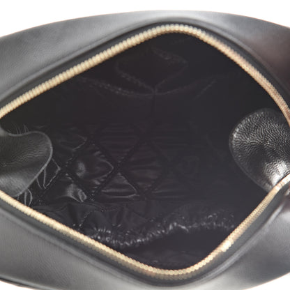 Chanel Caviar Quilted Curvy Pouch Cosmetic Case Black 5 of 8