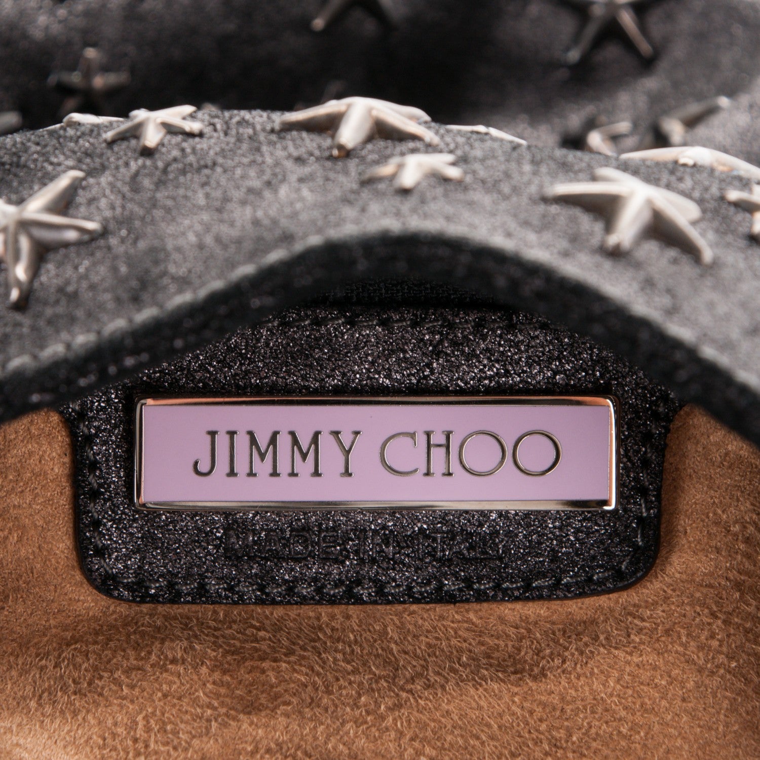 Jimmy Choo Metallic Calfskin Star Studded Large Sky Hobo Anthracite 6 of 6