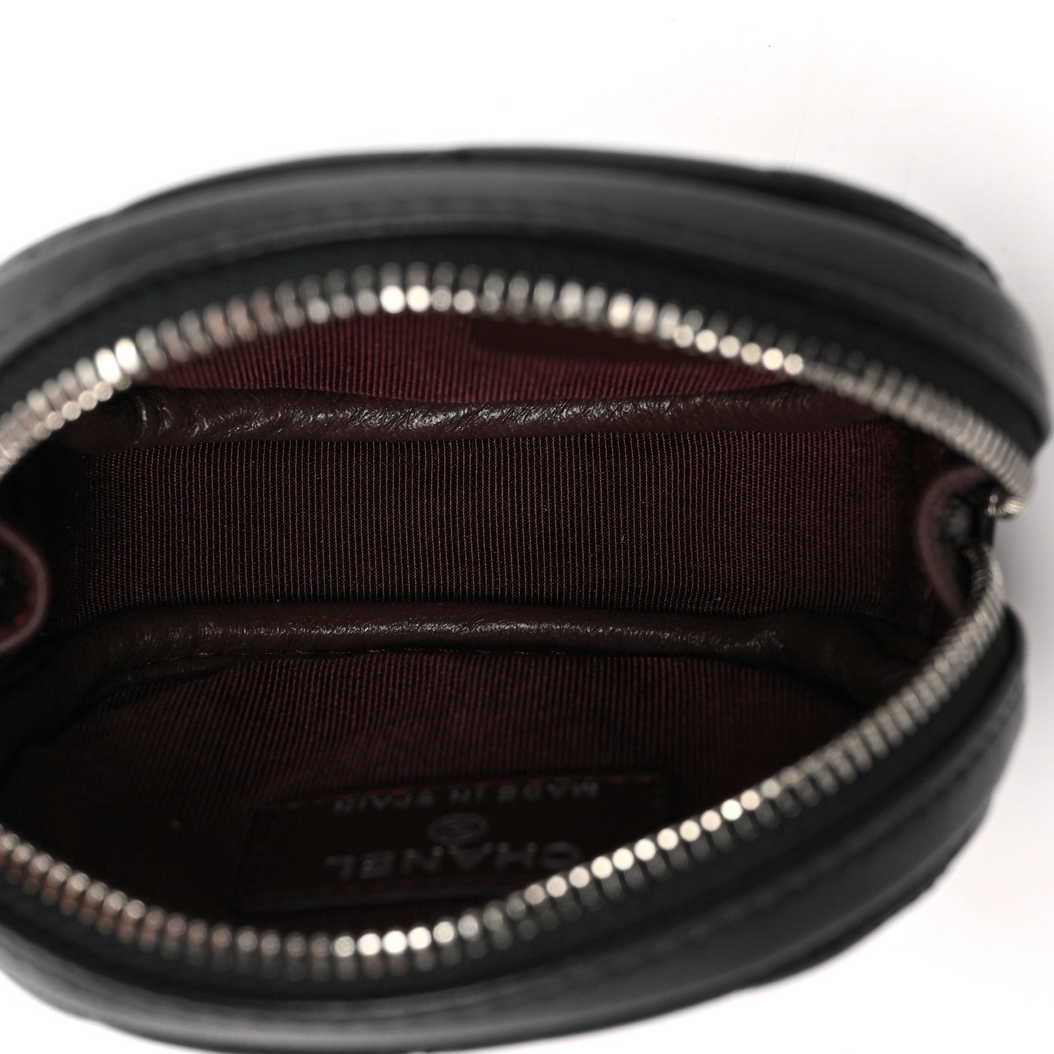 Chanel Lambskin Quilted Zip Around Classic Coin Purse Black 5 of 7