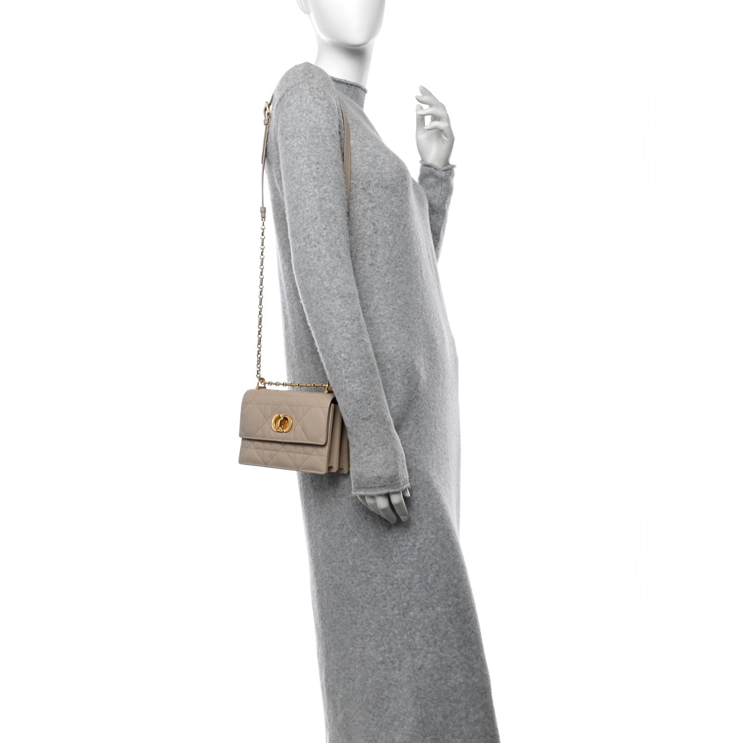 Christian Dior Lambskin Macrocannage Mini Miss Caro Bag Caramel Beige 2 of 10