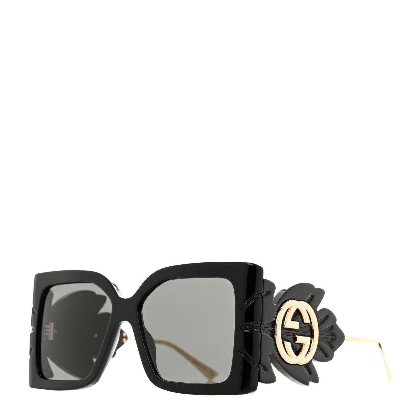 Acetate Square Frame Wing Sunglasses GG0535S Black