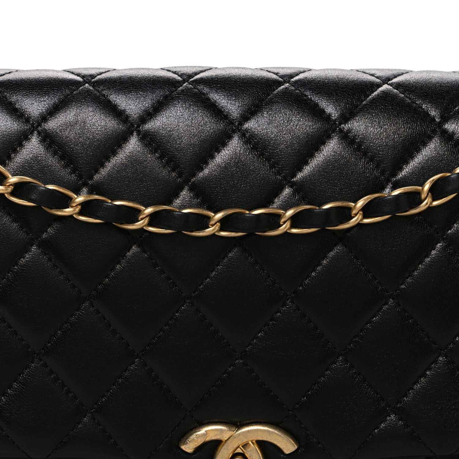 Chanel Shiny Lambskin Quilted Daily Friend Flap Black 8 of 10