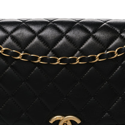 Chanel Shiny Lambskin Quilted Daily Friend Flap Black 8 of 10