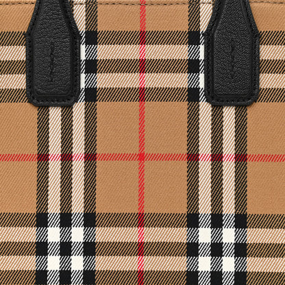 Burberry Goatskin Vintage Check Small Banner Tote Black 9 of 11