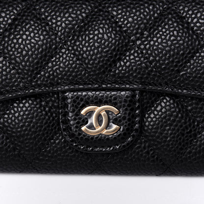 Chanel Caviar Quilted Flap Card Holder Wallet Black 11 of 12