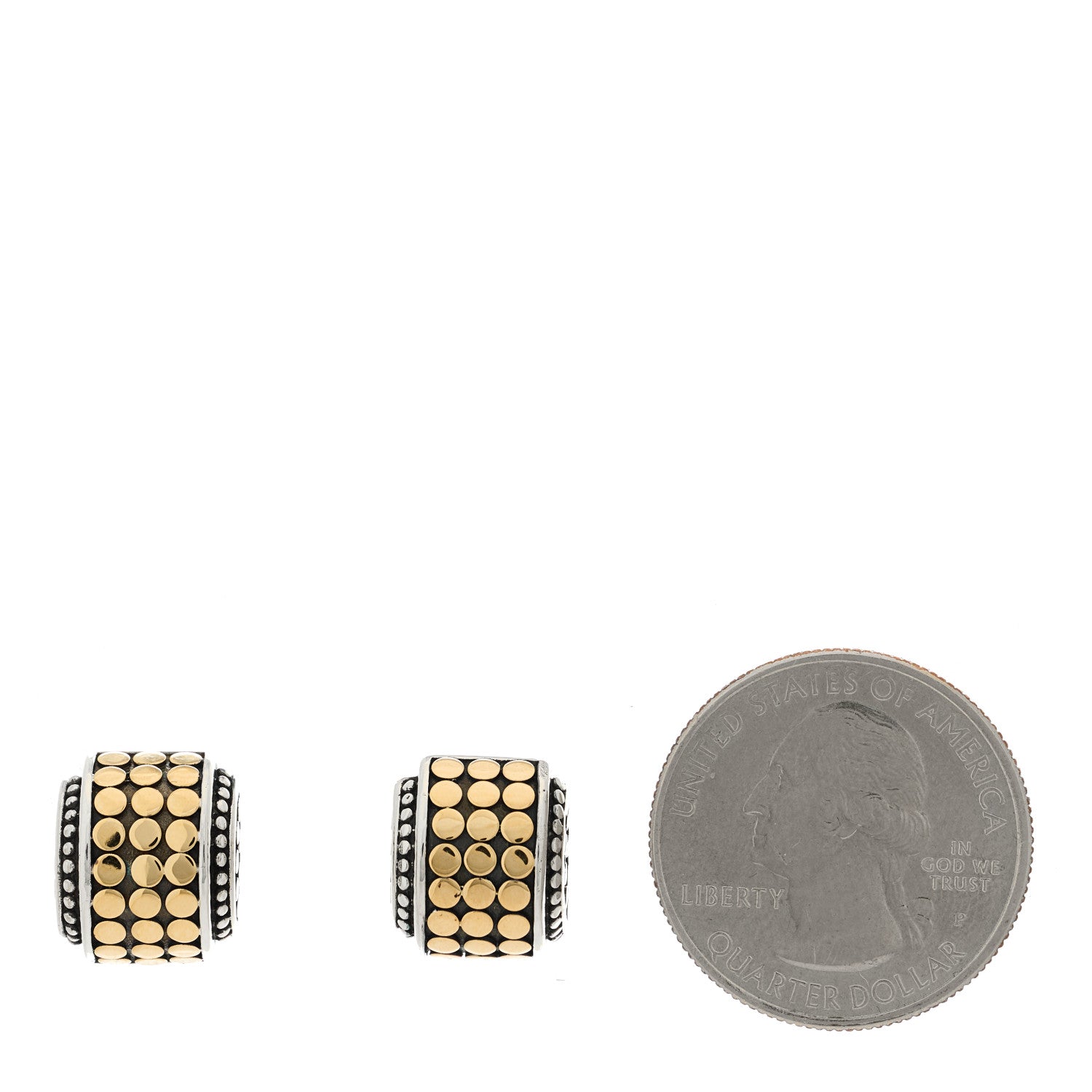 John Hardy Sterling Silver 18K Yellow Gold Dot Stud Earrings 2 of 4