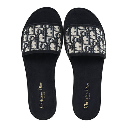 Christian Dior Oblique Slippers 10.5 Navy Blue 2 of 8