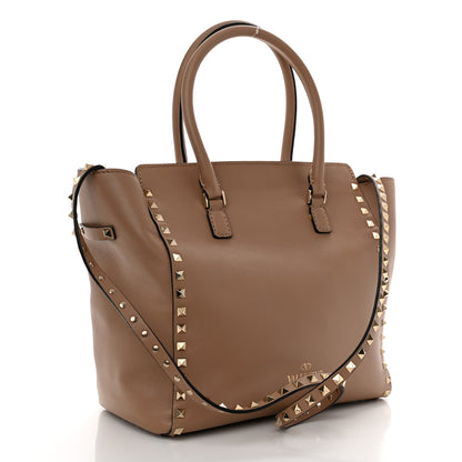 Valentino Garavani Vitello Rockstud Double Handle Tote Poudre 3 of 10
