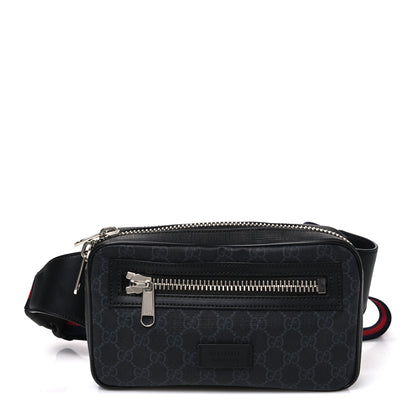 Gucci Soft GG Supreme Monogram Web Belt Bag Black Grey 1 of 11