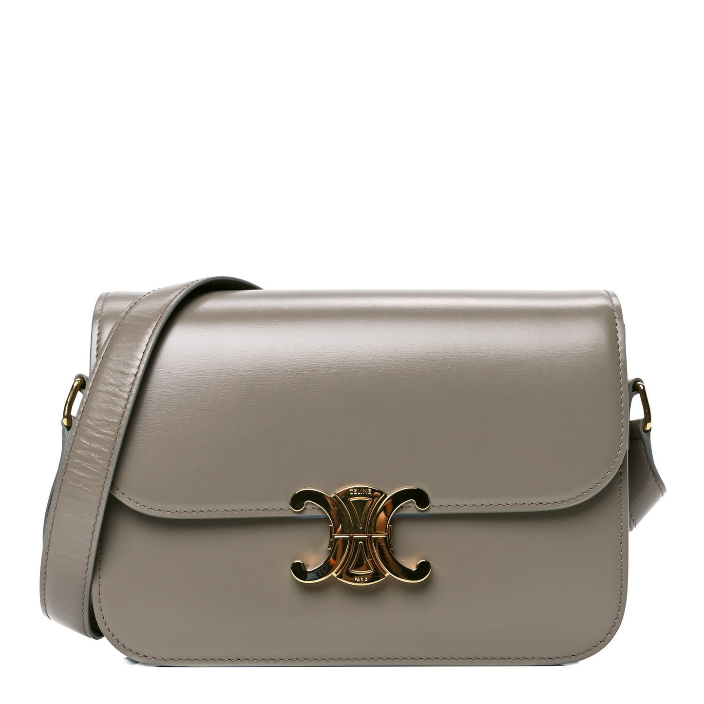 Shiny Calfskin Medium Triomphe Pebble