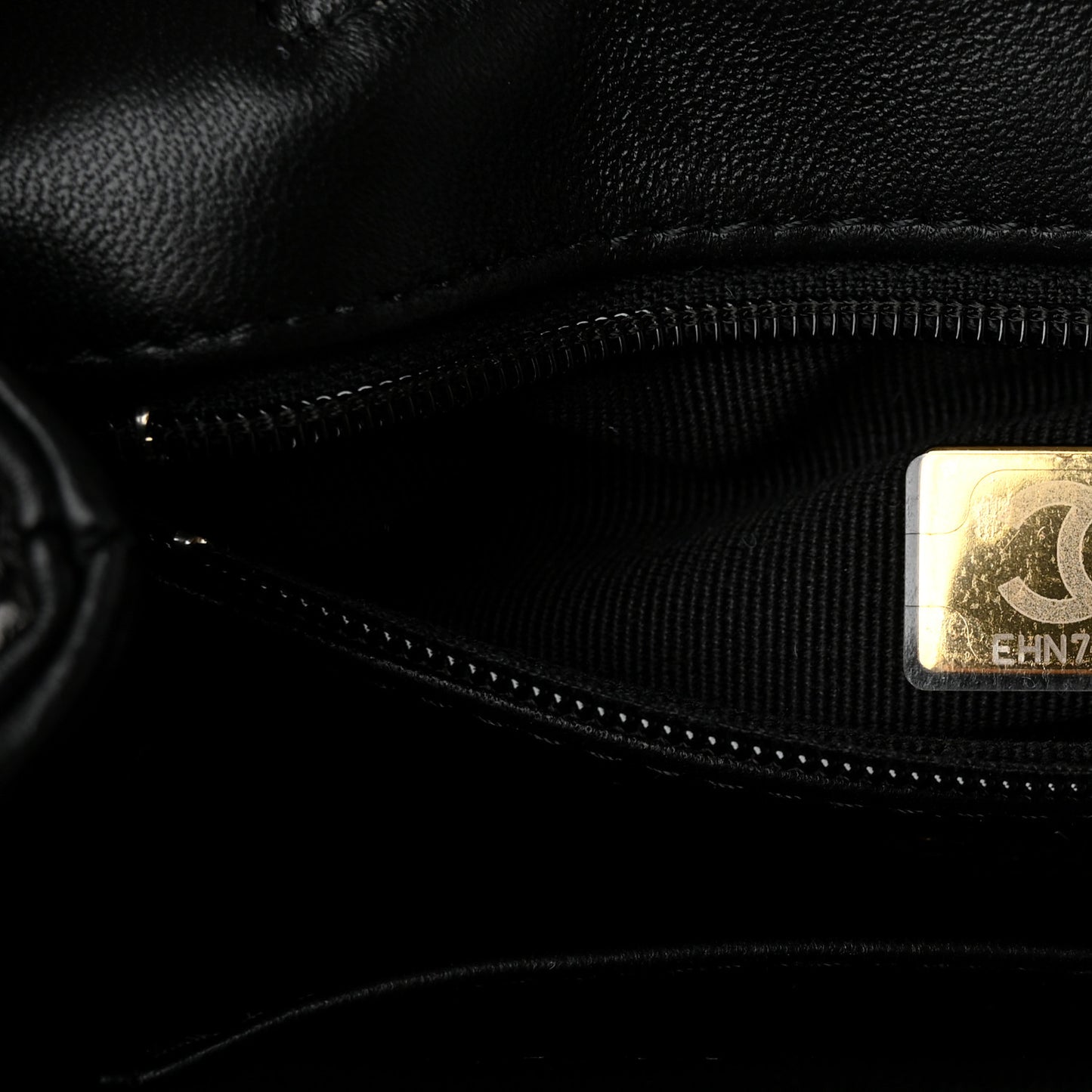 Shiny Aged Calfskin Quilted Nano Kelly Shopper Black