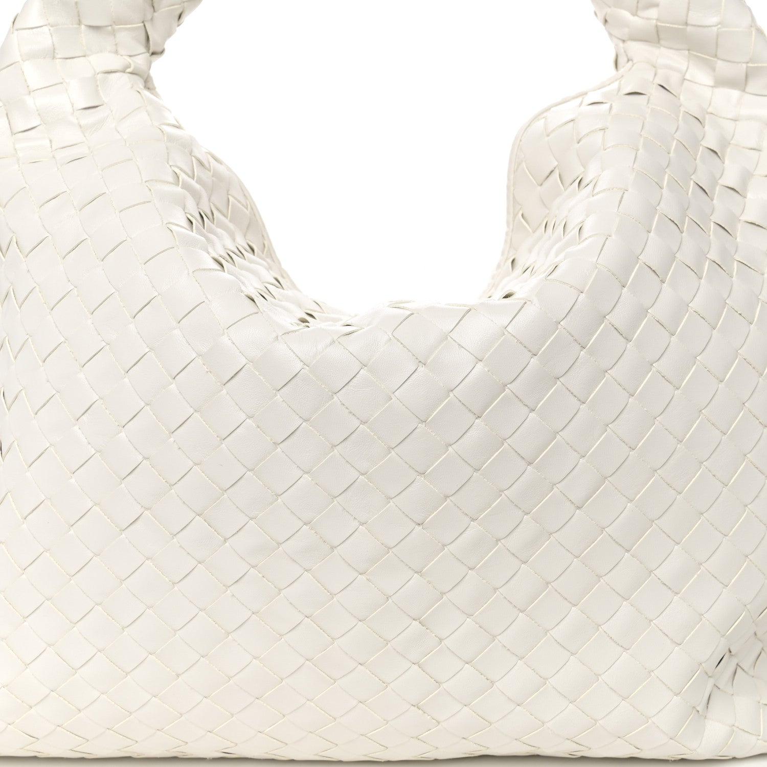 Bottega Veneta Calfskin Intrecciato Large Hop White 8 of 10