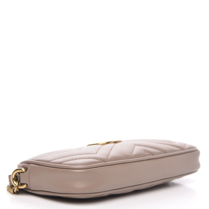 Gucci Calfskin Matelasse Mini GG Marmont Chain Crossbody Bag Porcelain Rose 4 of 10