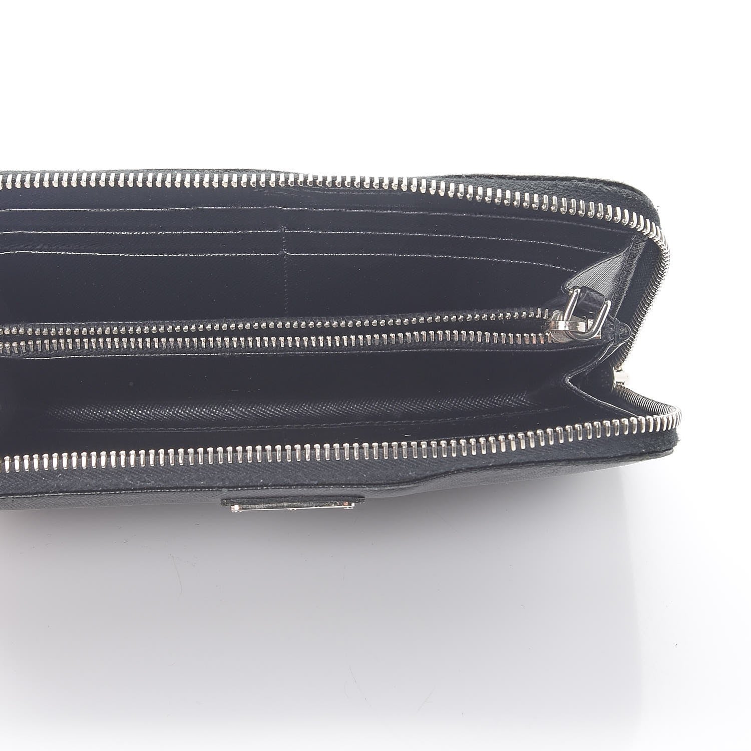 Prada Saffiano Zip Around Wallet Nero Black 5 of 12