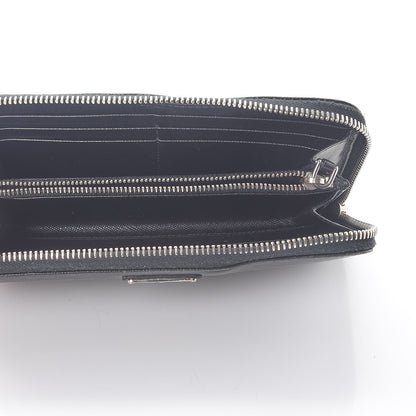 Prada Saffiano Zip Around Wallet Nero Black 5 of 12