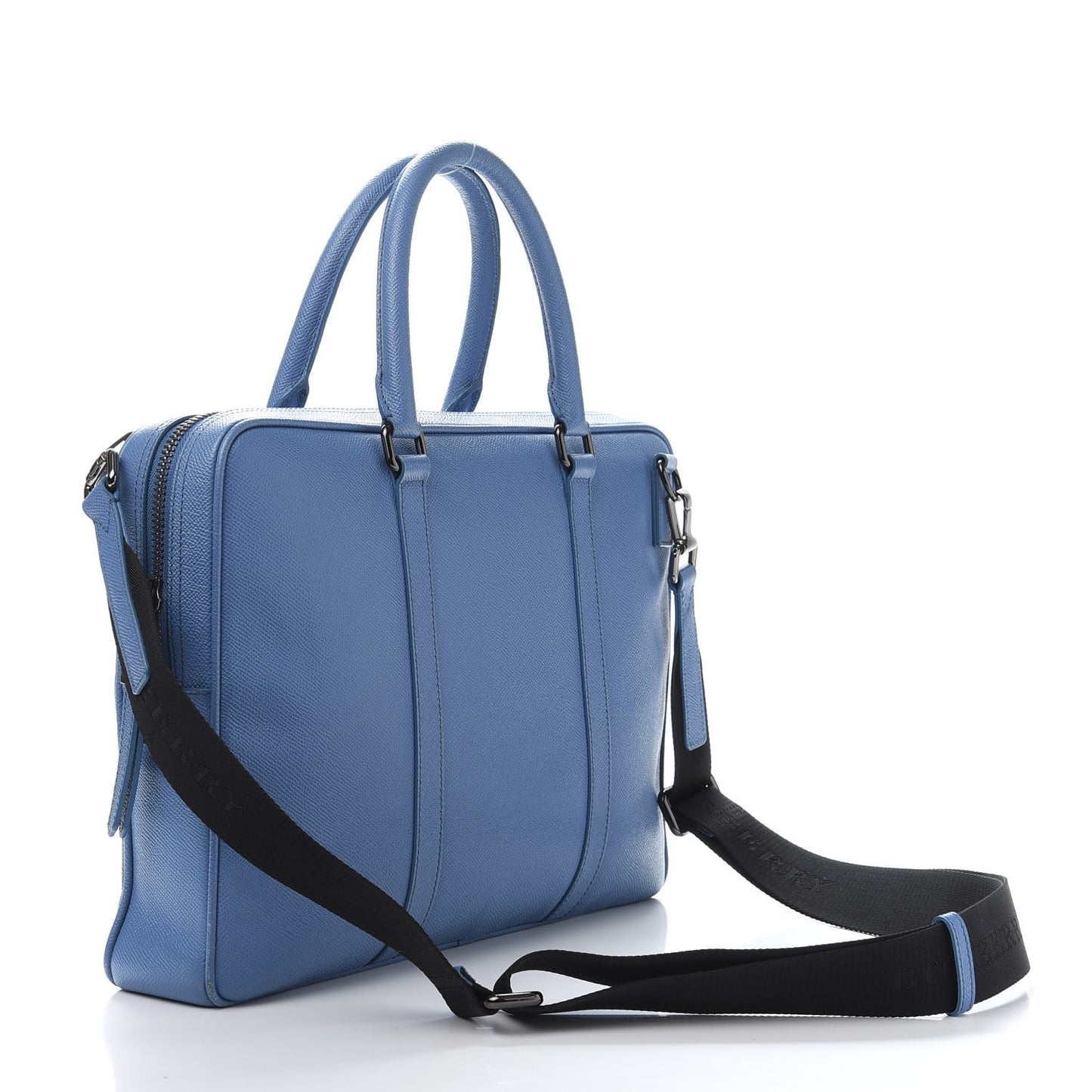 Grainy Calfskin Small Newberg Briefcase Blue