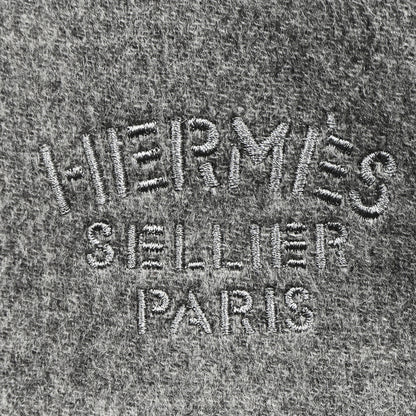 Hermes Cashmere Recto Verso Muffler Creme Gris Clair 4 of 6