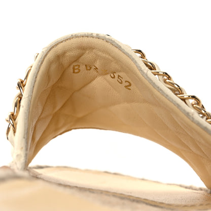 Chanel Lambskin Quilted CC Espadrille Slip On Sandals 36 Ivory 10 of 10