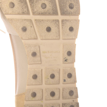 Balenciaga Calfskin Neoprene Mesh Womens Race Runner Sneakers 41 Beige Grey 9 of 10