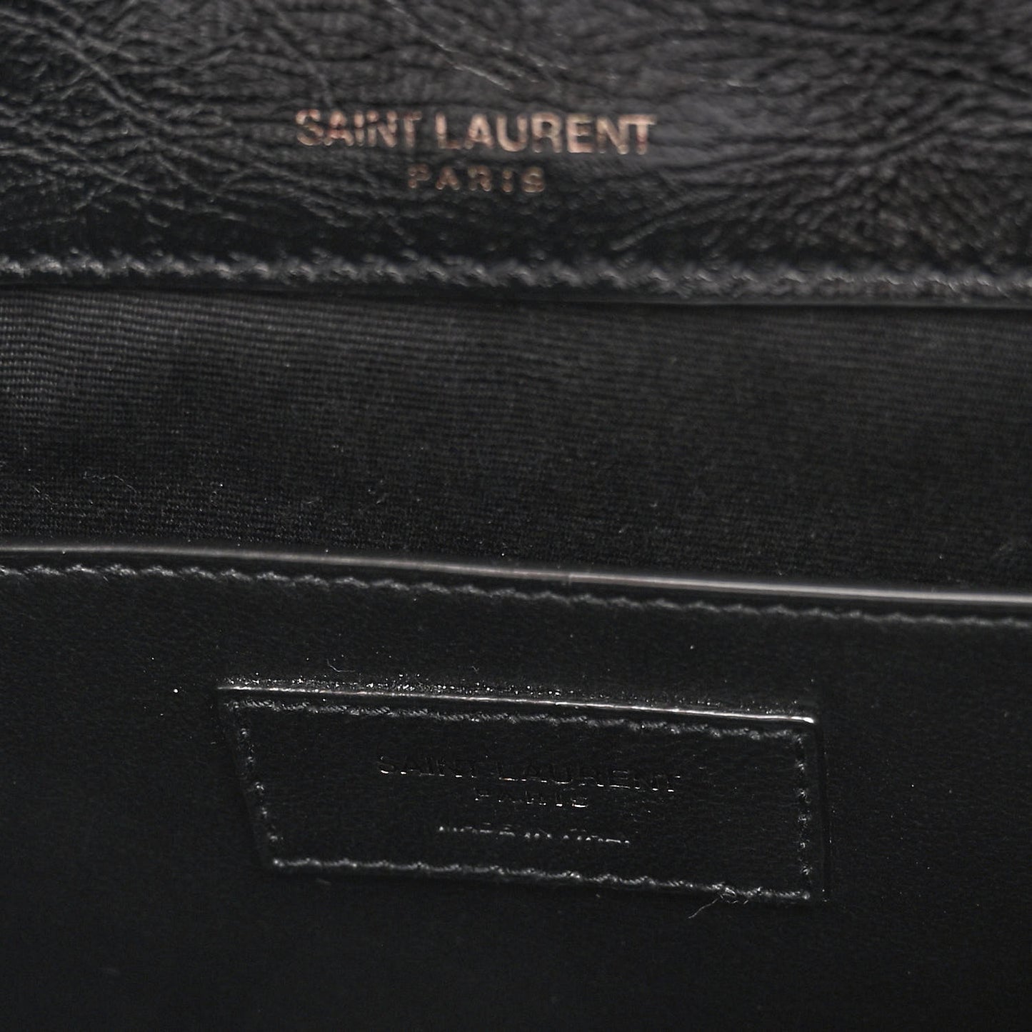 SAINT LAURENT Crinkled Lambskin Matelasse Monogram Baby Niki Chain Satchel Black