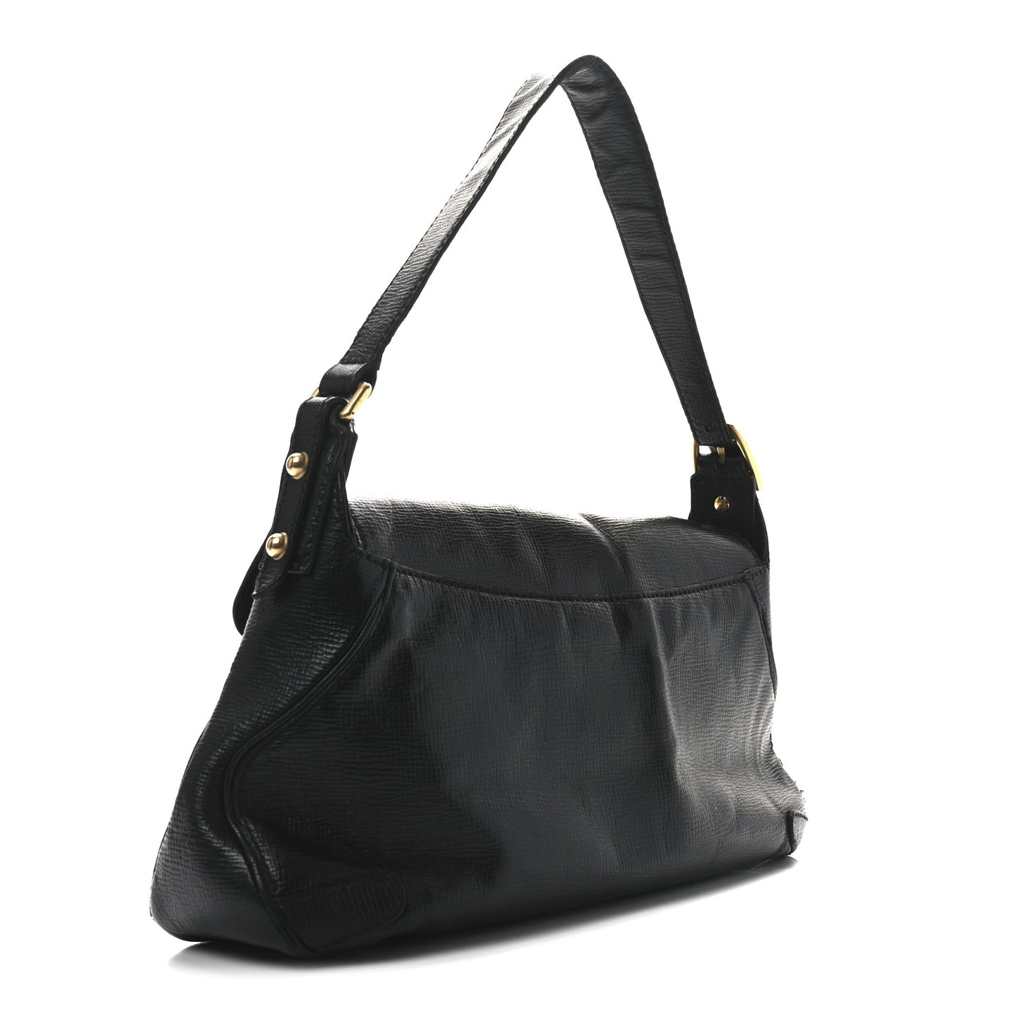 Calfskin Horsebit Flap Bag Black