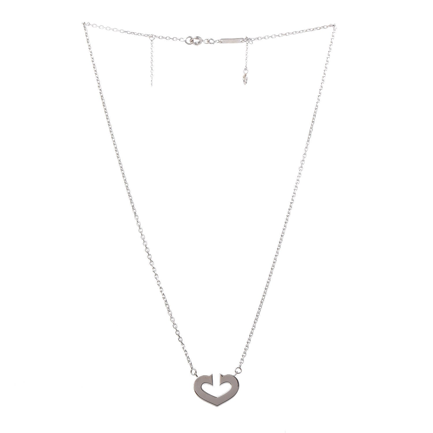Cartier 18K White Gold Medium Hearts and Symbols Necklace 3 of 7