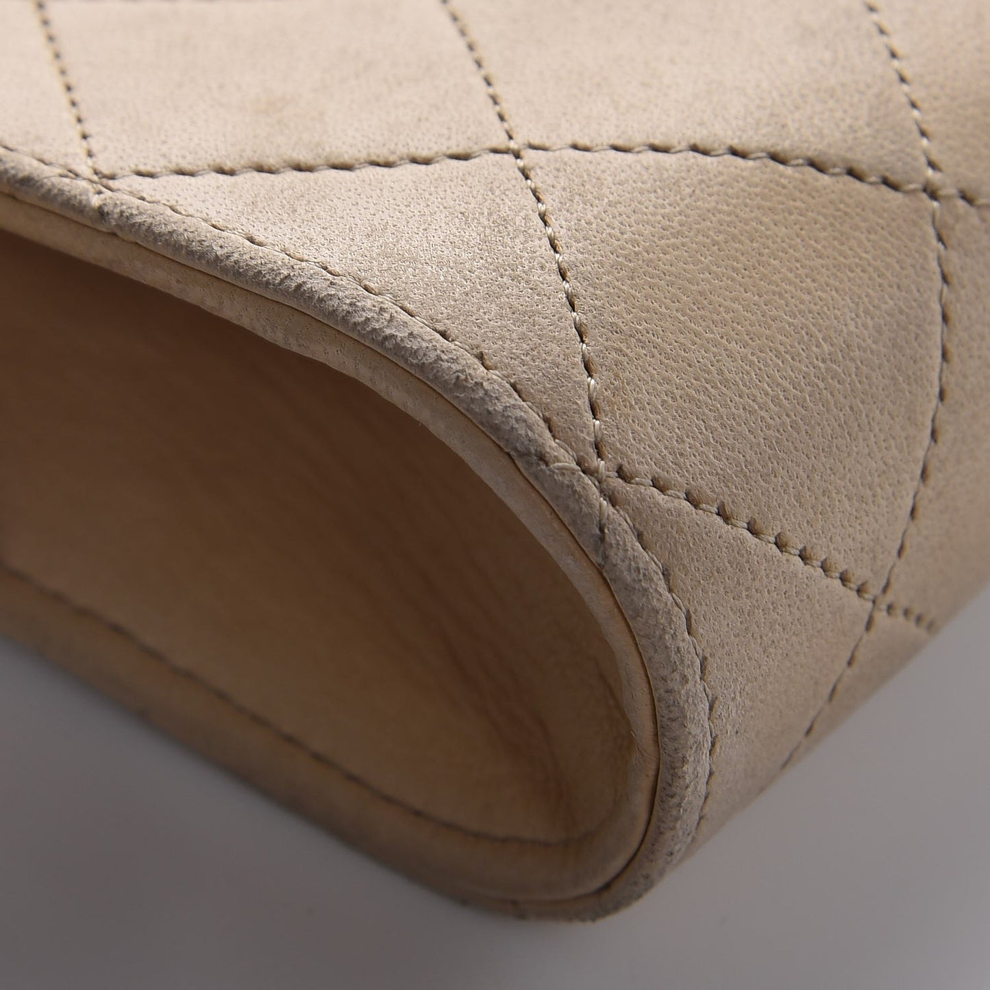 Lambskin Quilted Tassel Chain Bag Beige