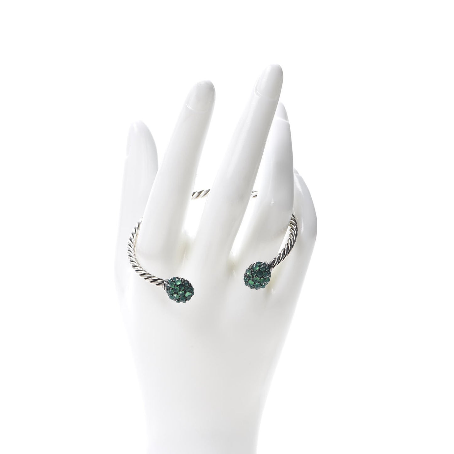 Sterling Silver Green Onyx Osetra Cuff Bracelet