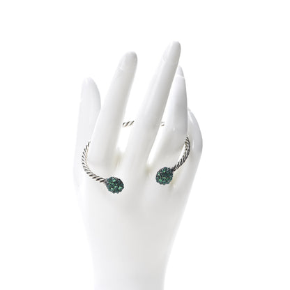 David Yurman Sterling Silver Green Onyx Osetra Cuff Bracelet 2 of 5