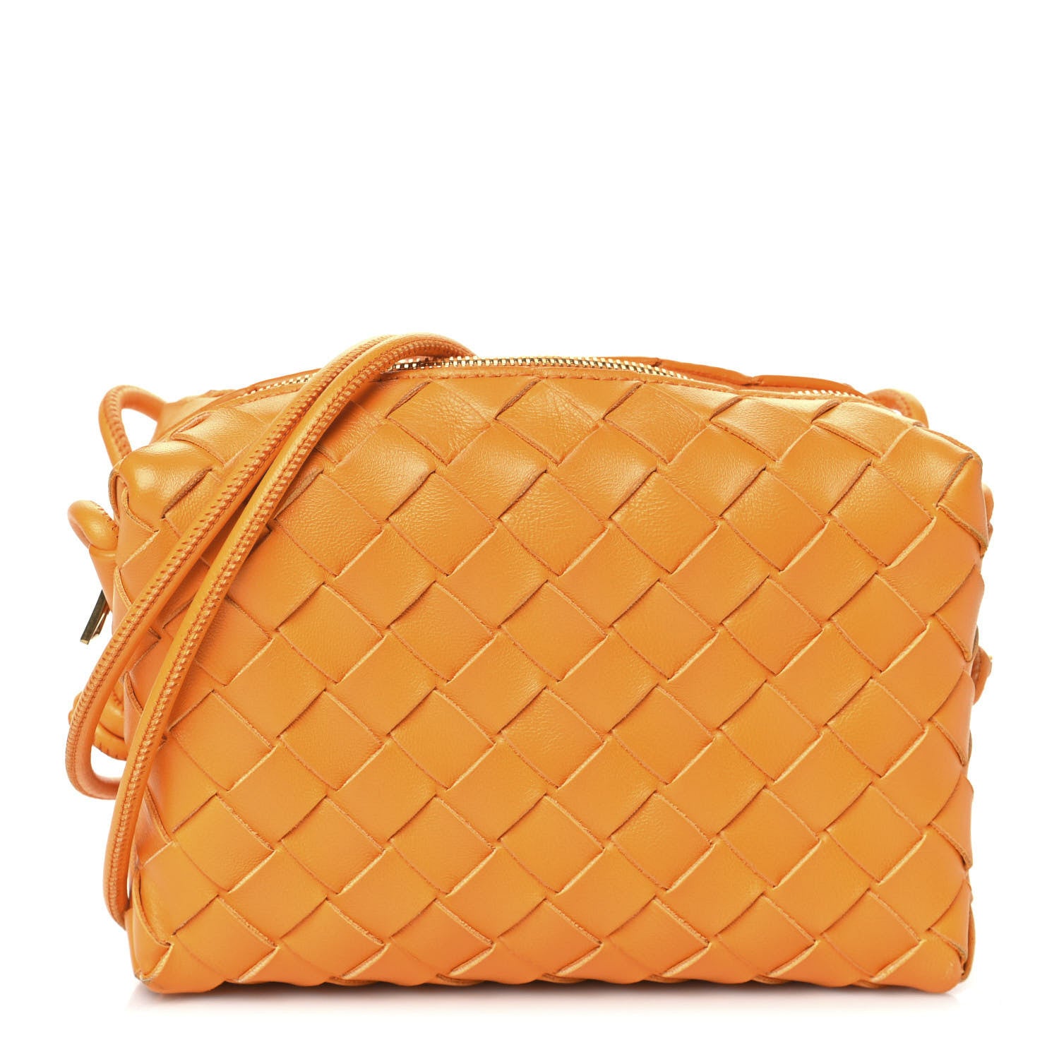 Bottega Veneta Nappa Calfskin Intrecciato Mini Looping Crossbody Tangerine 1 of 8