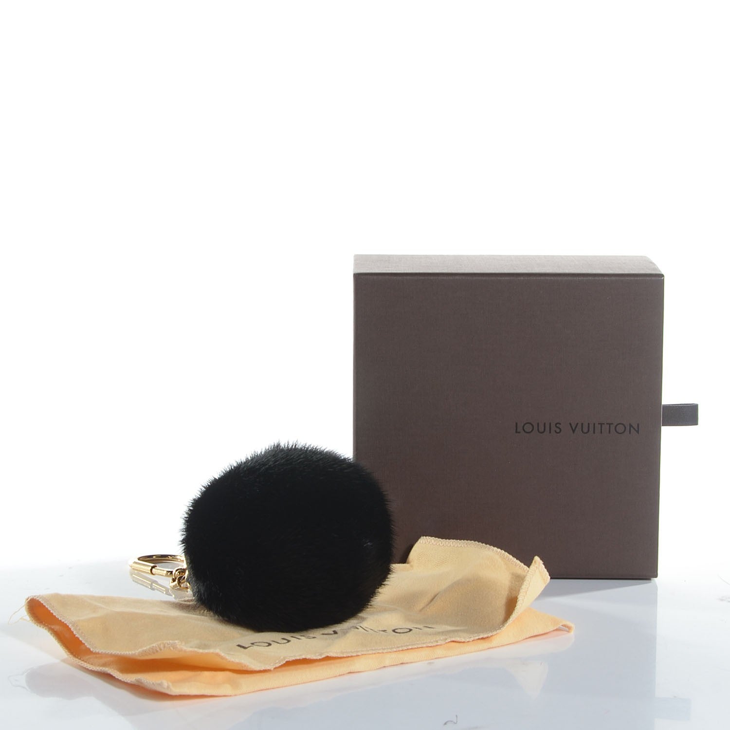 Louis Vuitton Mink Fur Fluffy Bag Charm Black 6 of 6