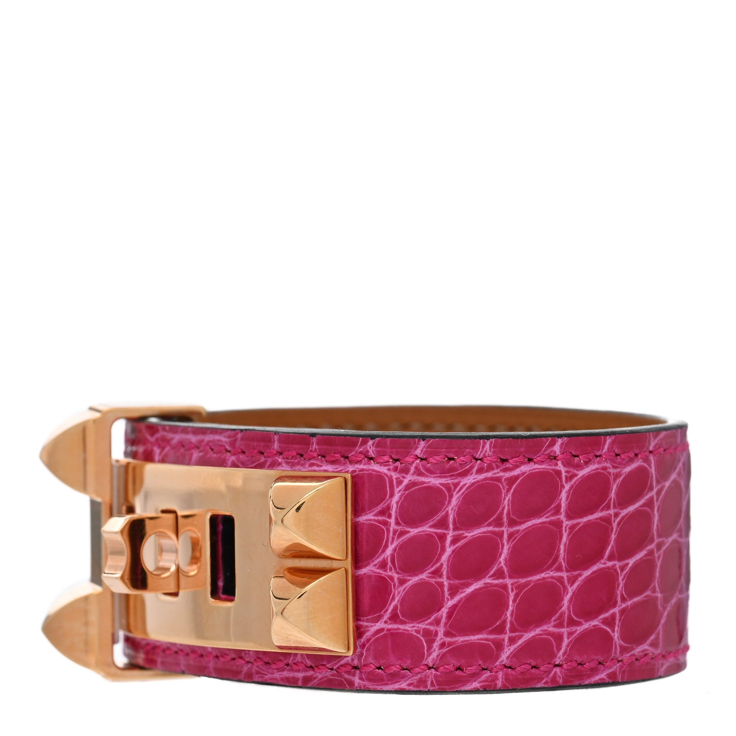 Shiny Alligator Collier de Chien CDC 24 Bracelet T2 Rose Scheherazade